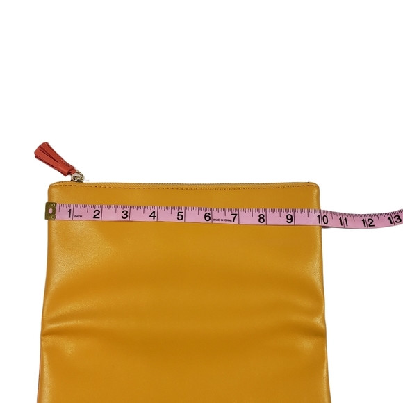 Rachel Pally Zahara Orange Reversible Floral Print Faux Leather Clutch Bag Purse - Picture 10 of 12